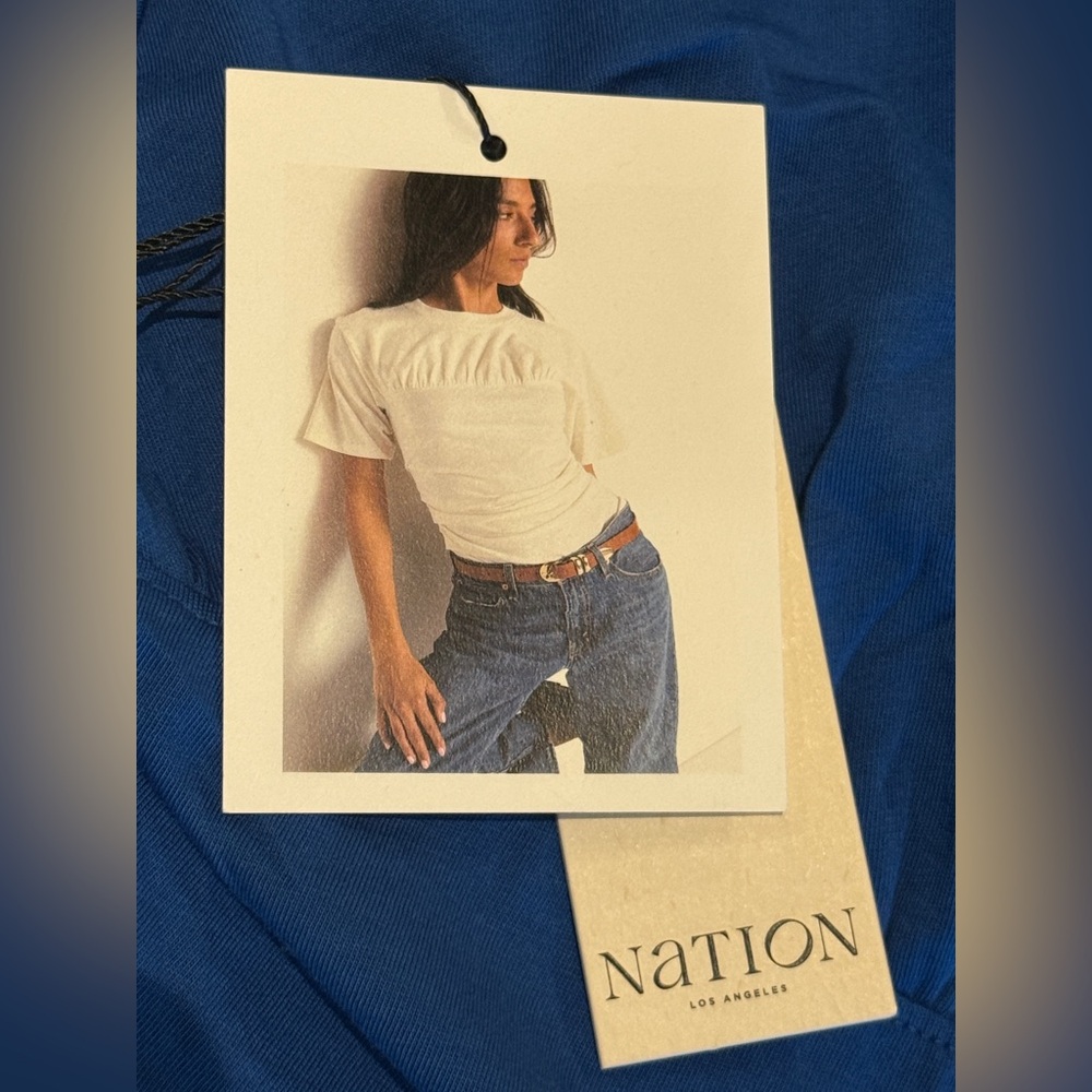 Nation Los - DANICA Tee  Blue Crewneck Sweatshirt with Tag